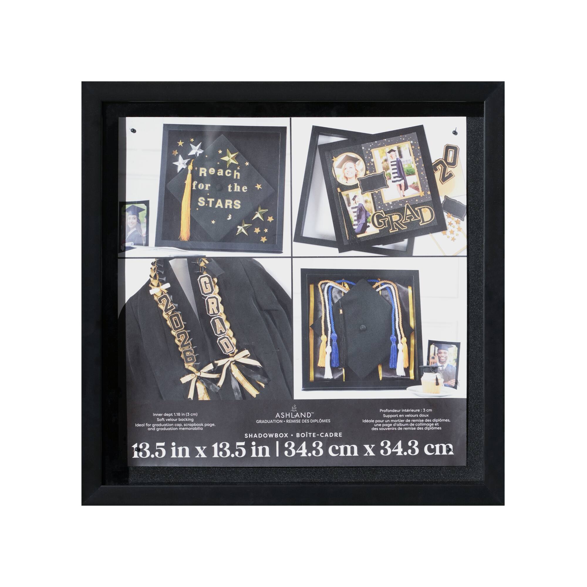 13.5" x 13.5" Black Shadowbox, Graduation by Ashland®